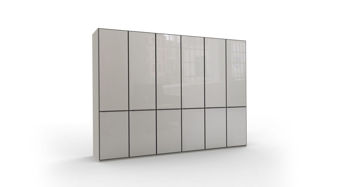 Drehtüren-Kleiderschrank Loyd mit Glasfront