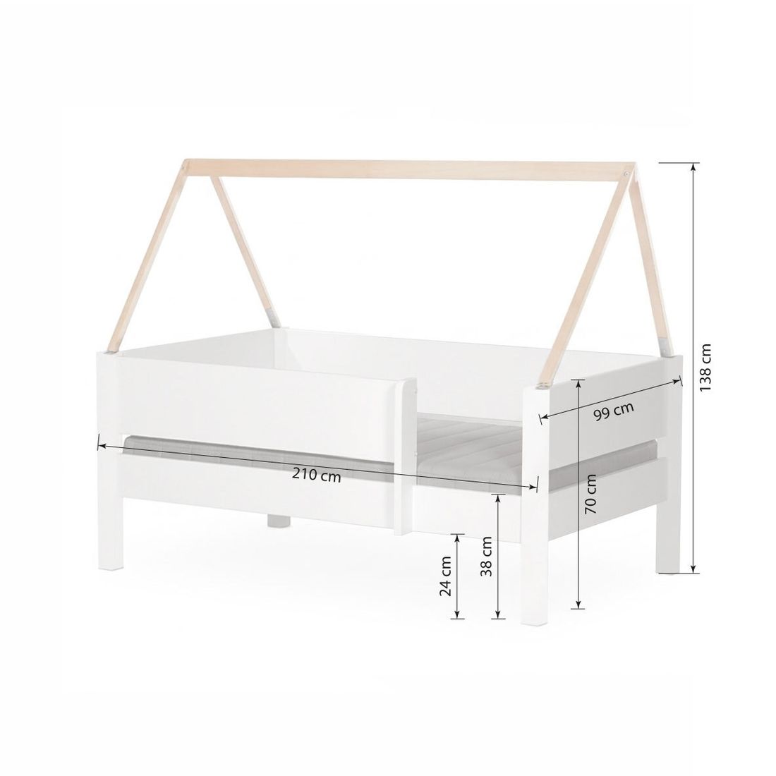 Hausbett Kids Town Buche teilmassiv mit Lattenrost