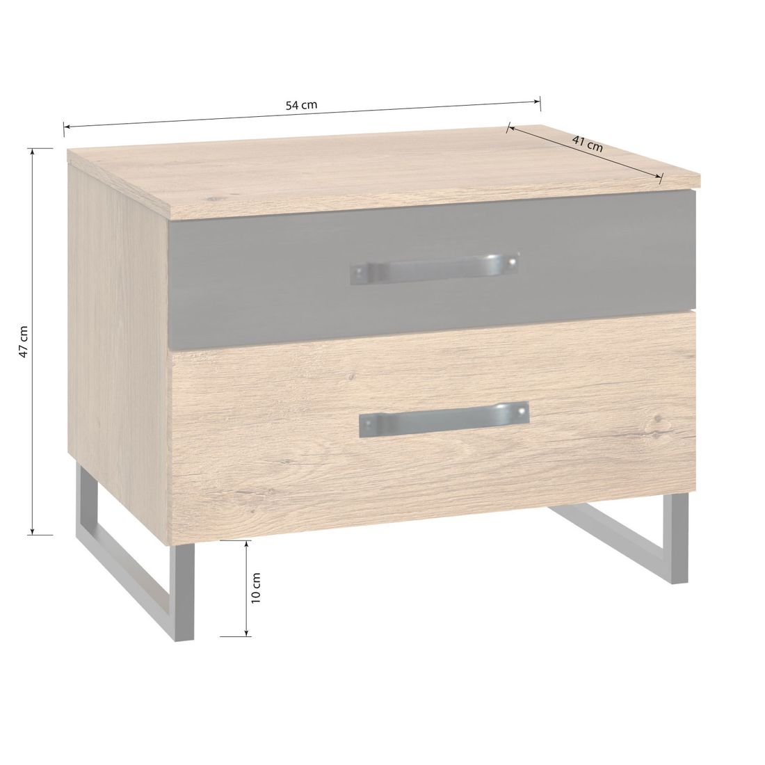 Nachttisch Lakewood Eiche Dekor H 47cm