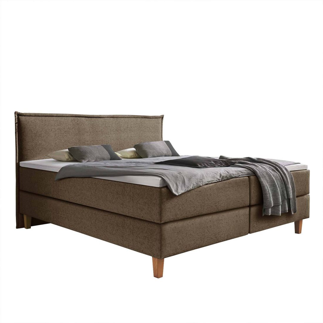 HOMELIV. Boxspringbett Zibo Webstoff