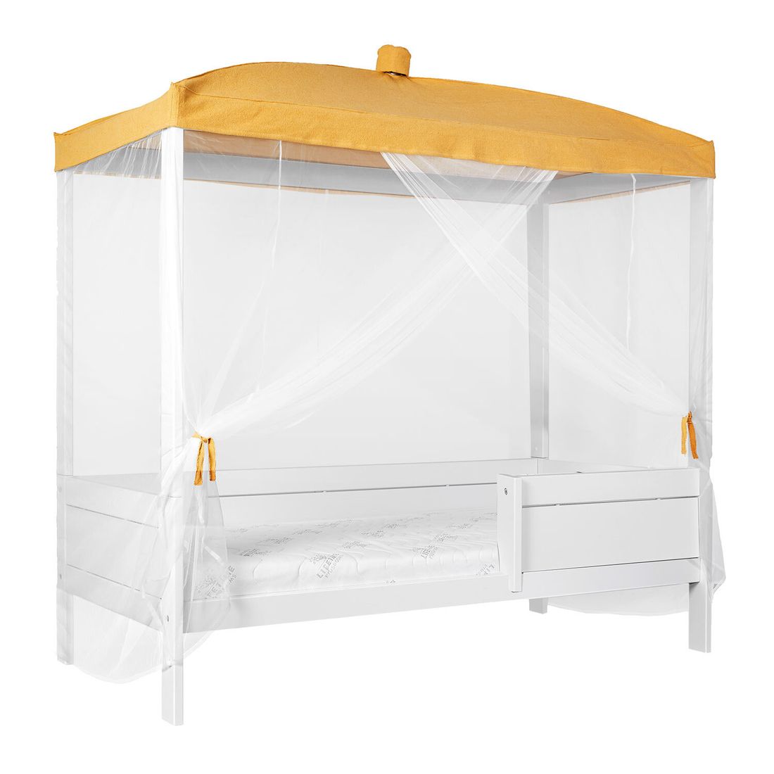 LIFETIME Himmelbett Honey Glow Kiefer Massivholz mit Lattenrost