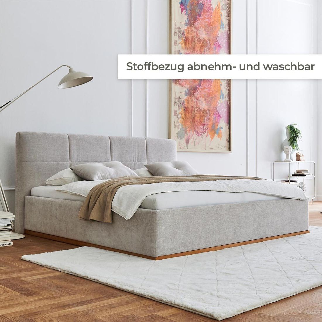 HOMELIV. Polsterbett SwitchIT Cadiz Webstoff mit Bettkasten und Lattenrost