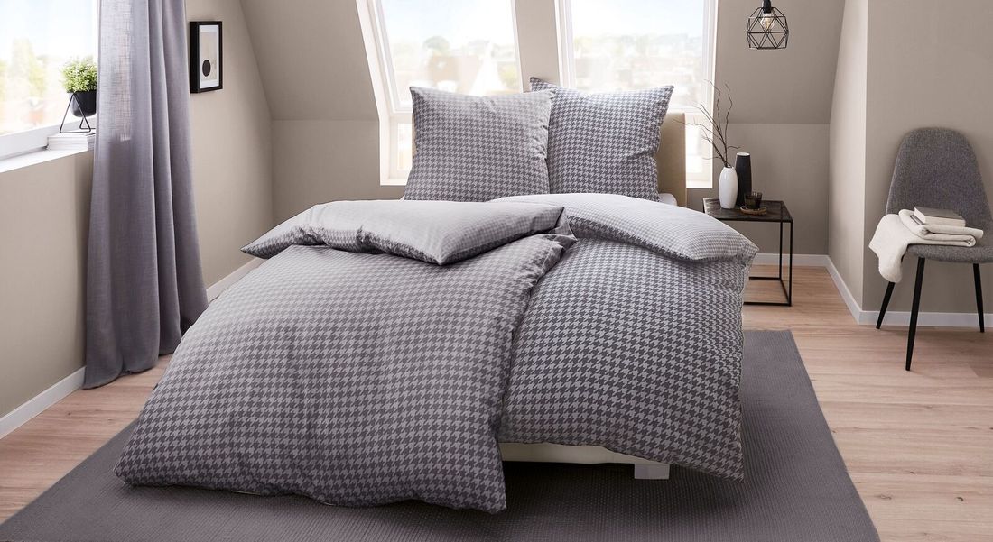 Kleine Wolke Mako-Satin-Bettwäsche Stirling Anthrazit