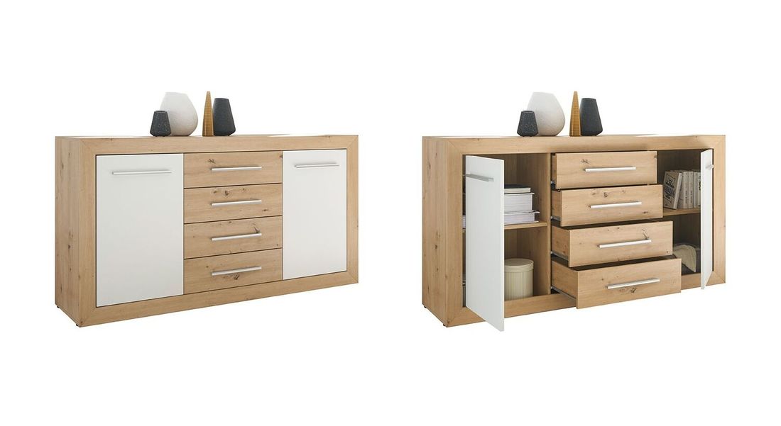Sideboard Ermua Eiche Dekor mit Schubladen