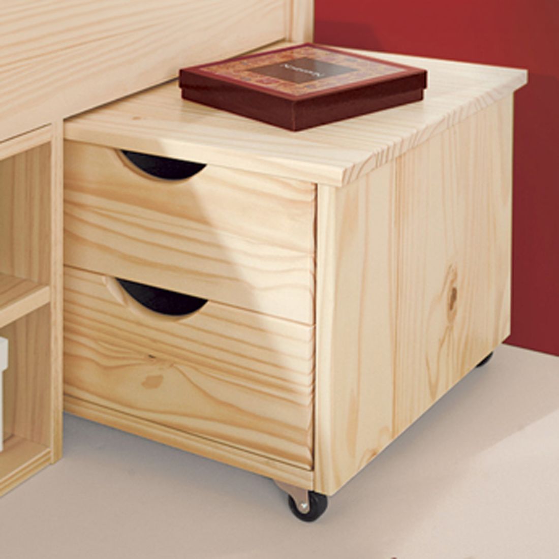 Bett Oslo Kiefer Massivholz mit Stauraum und Lattenrost