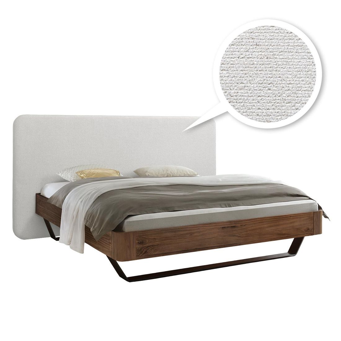Bett Livian Nussbaum Massivholz