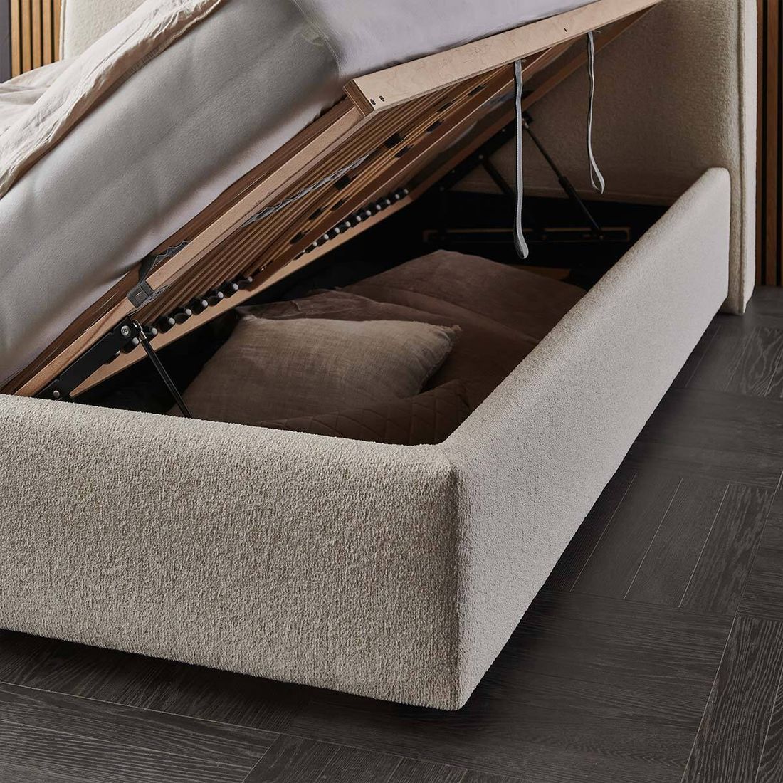 HOMELIV. Polsterbett SwitchIT Cordoba Webstoff mit Bettkasten und Lattenrost