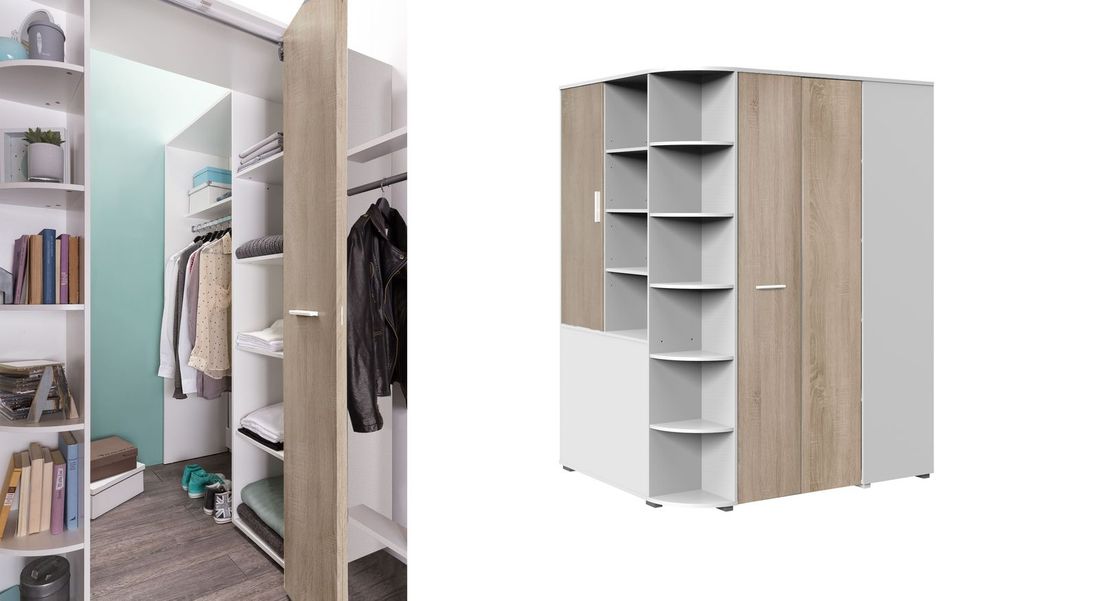 Eck-Kleiderschrank Solero begehbar
