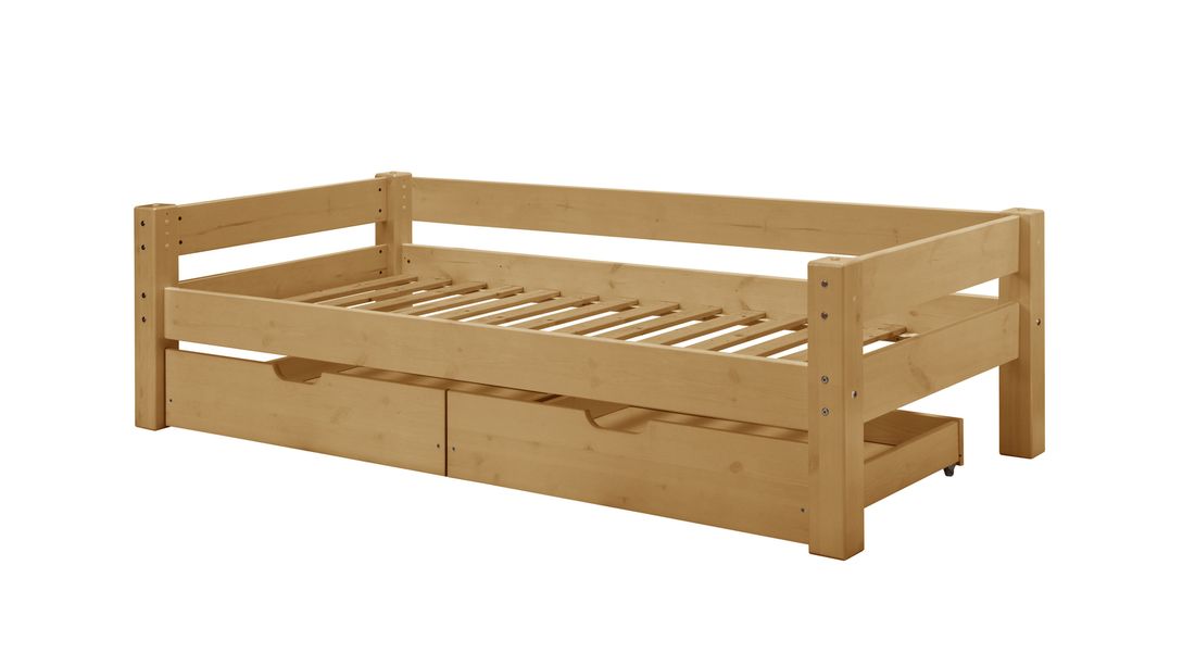 Bett Kids Fantasy Buche Massivholz mit Lattenrost und Schubkasten