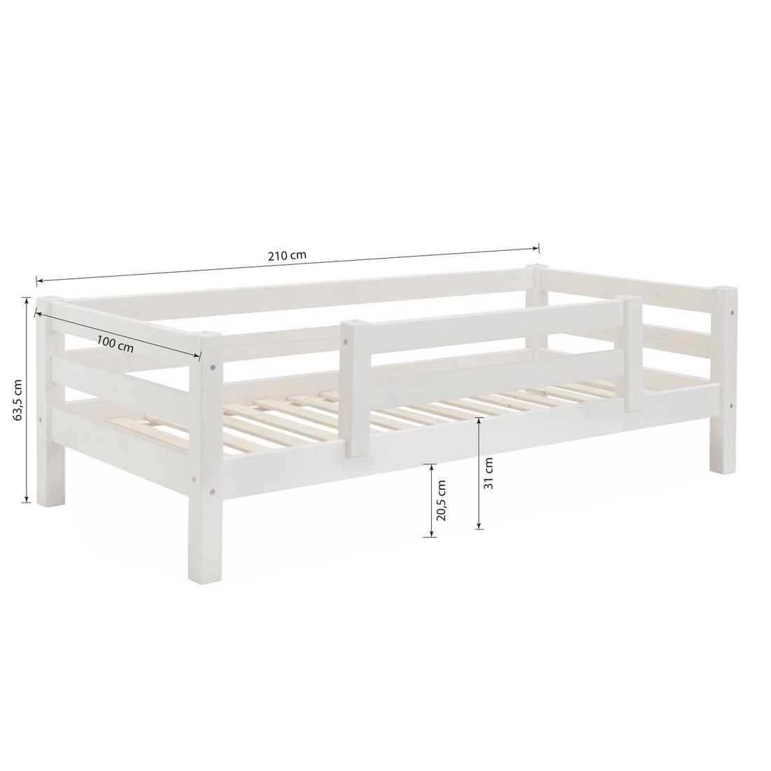 Bett Kids Paradise Kiefer Massivholz mit Lattenrost 90x200 cm