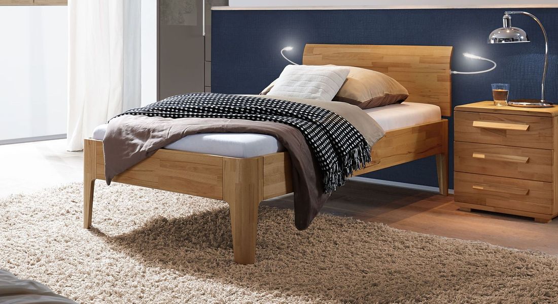 Einzelbett Baleira Komfort Kernbuche Massivholz