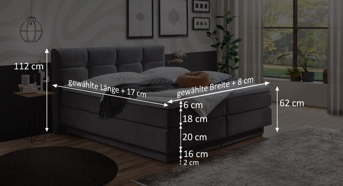 Bettkasten-Boxspringbett Bardin