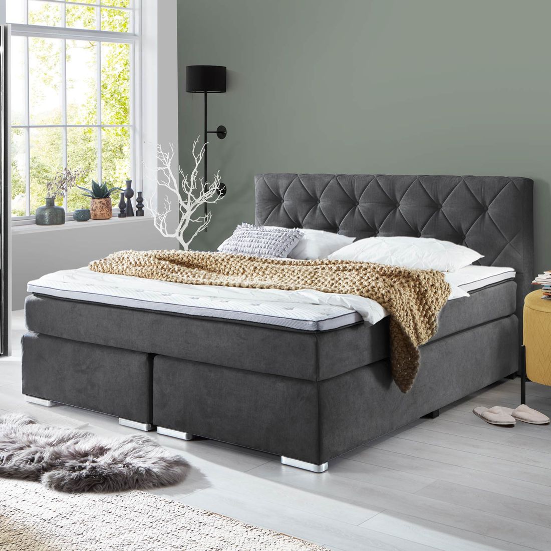 Boxspringbett Bryce Webstoff