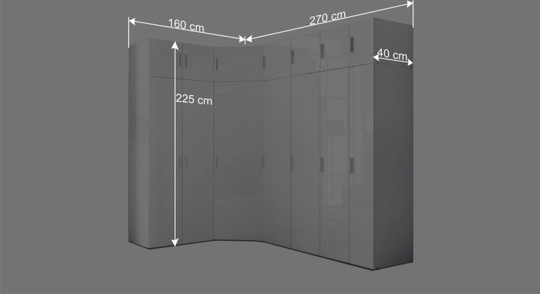 Eck-Kleiderschrank Divisa