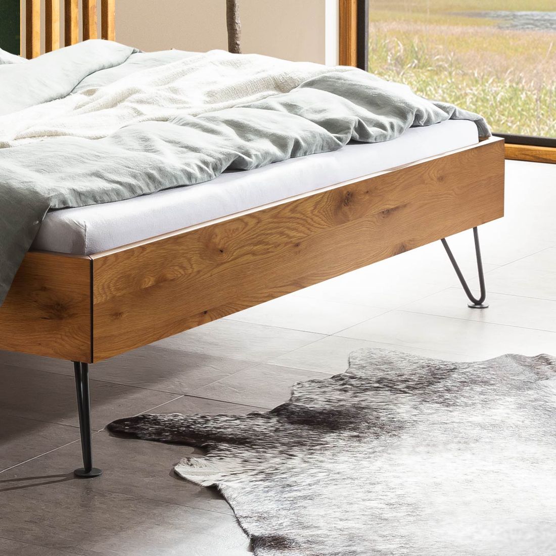 Bett Oresta Wildeiche Massivholz