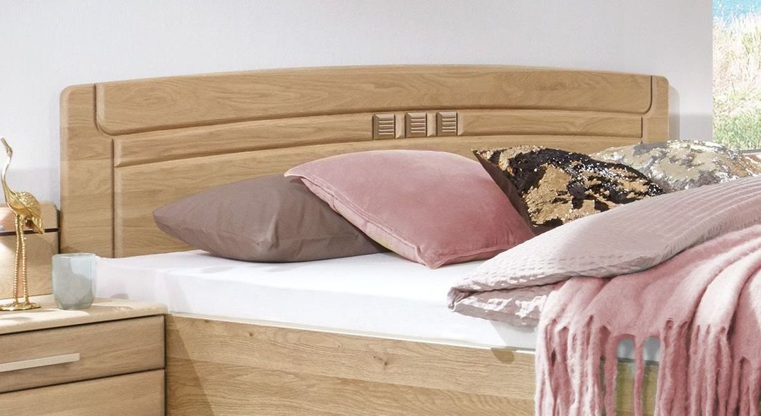 Bett Bloomfield Komfort Eiche teilmassiv mit Schubkasten