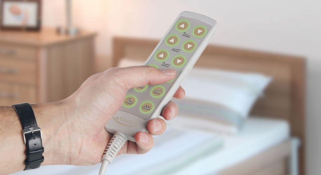 Komfortbett mit Pflegebett-Funktion Borkum Kunstleder mit Tellerrost