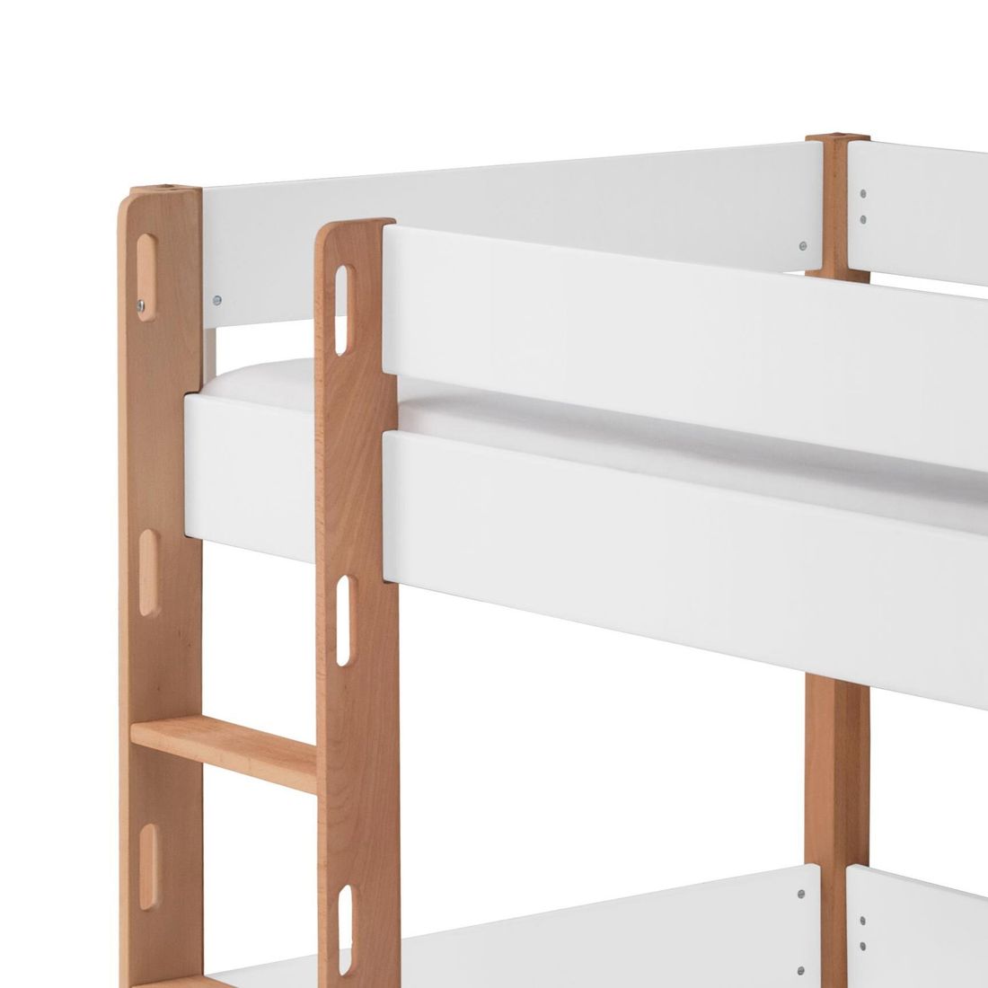Midi-Hochbett Kids Nordic Buche teilmassiv mit Lattenrost