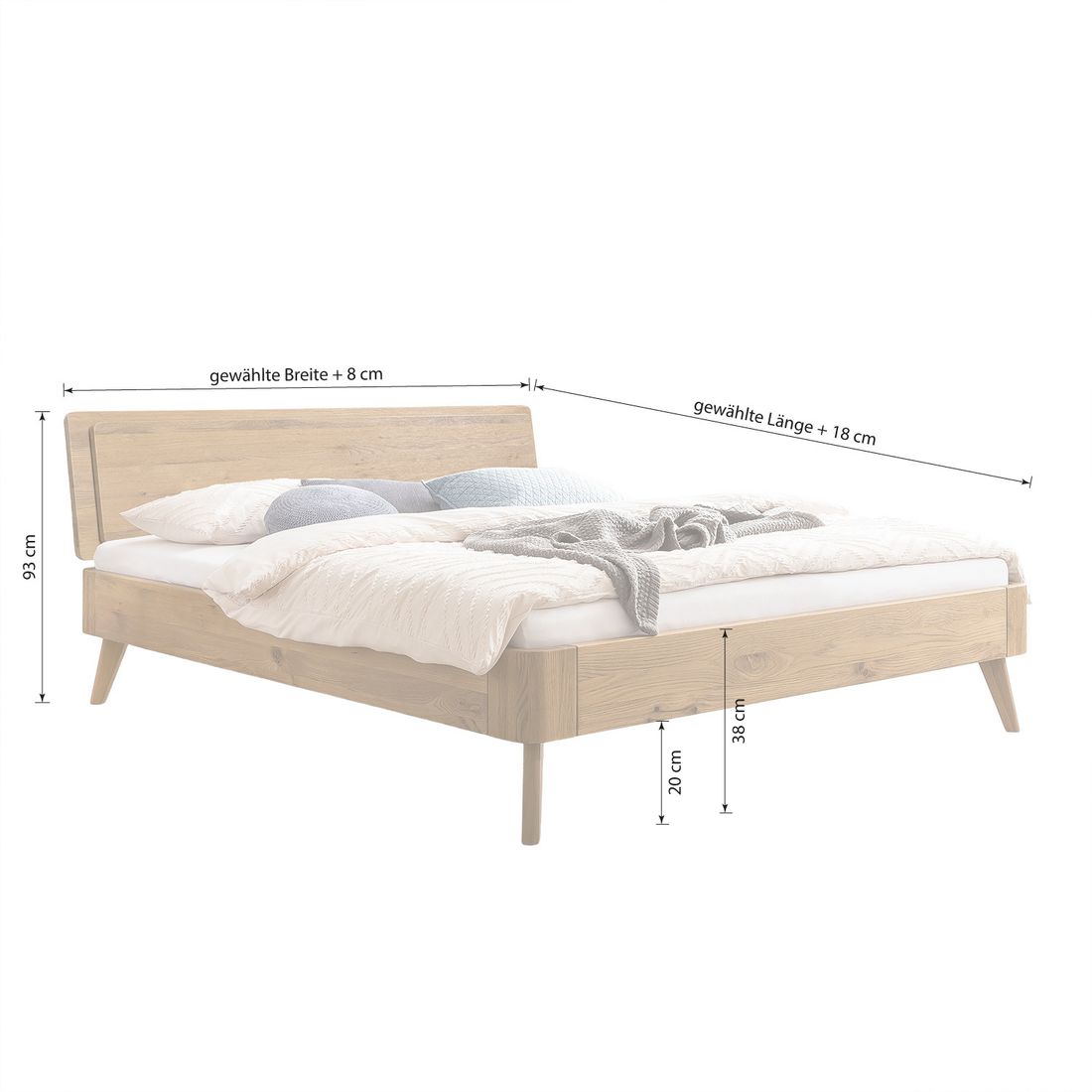 Bett Dosima Wildeiche Massivholz