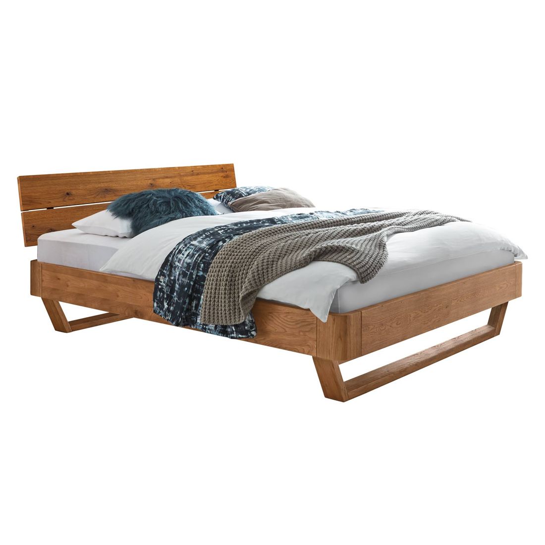 Bett Nebora Komfort Wildeiche Massivholz