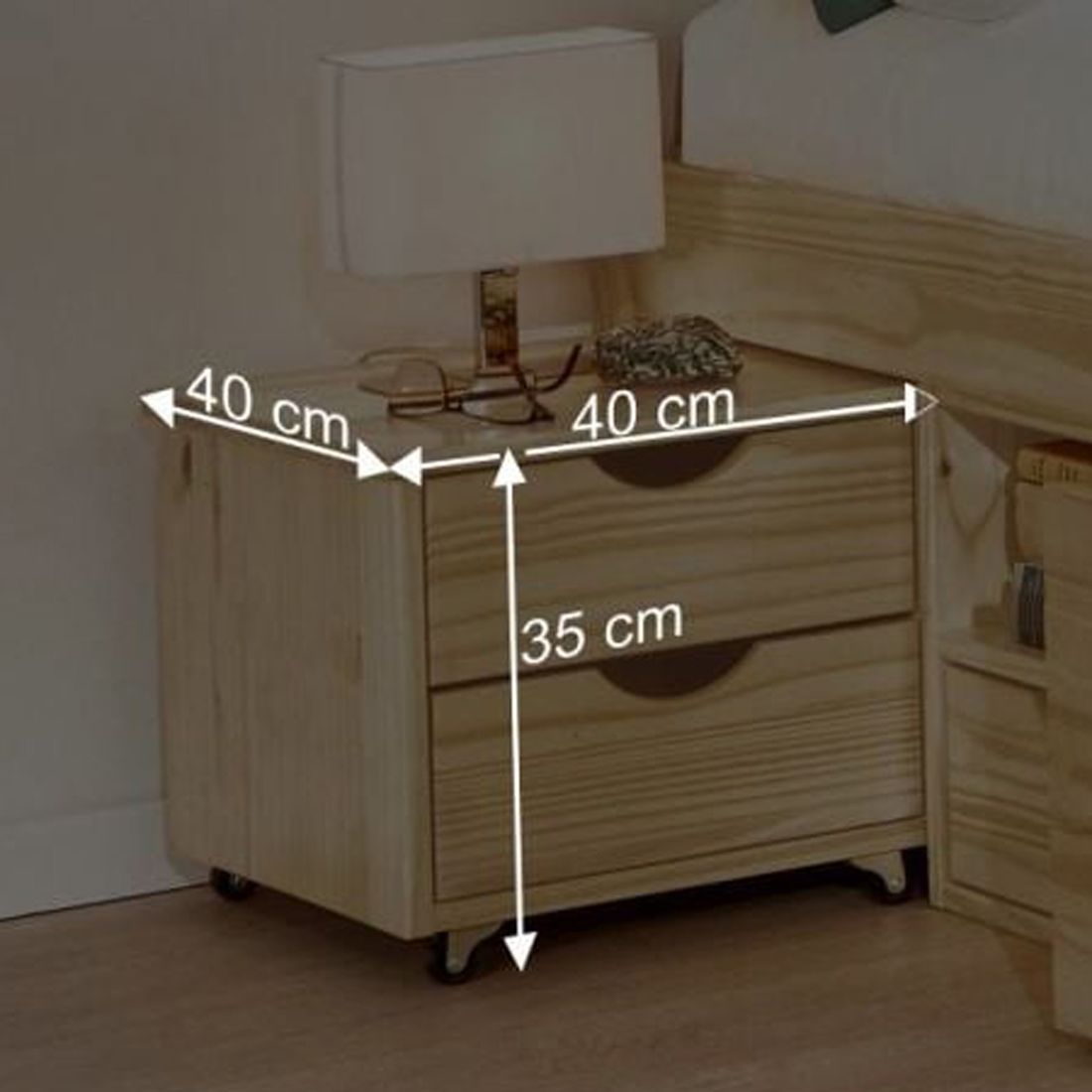 Bett Oslo Kiefer Massivholz mit Stauraum und Lattenrost