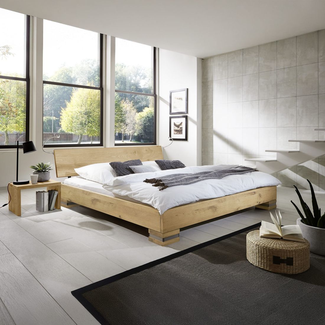 Bett Sillaro Wildeiche Massivholz