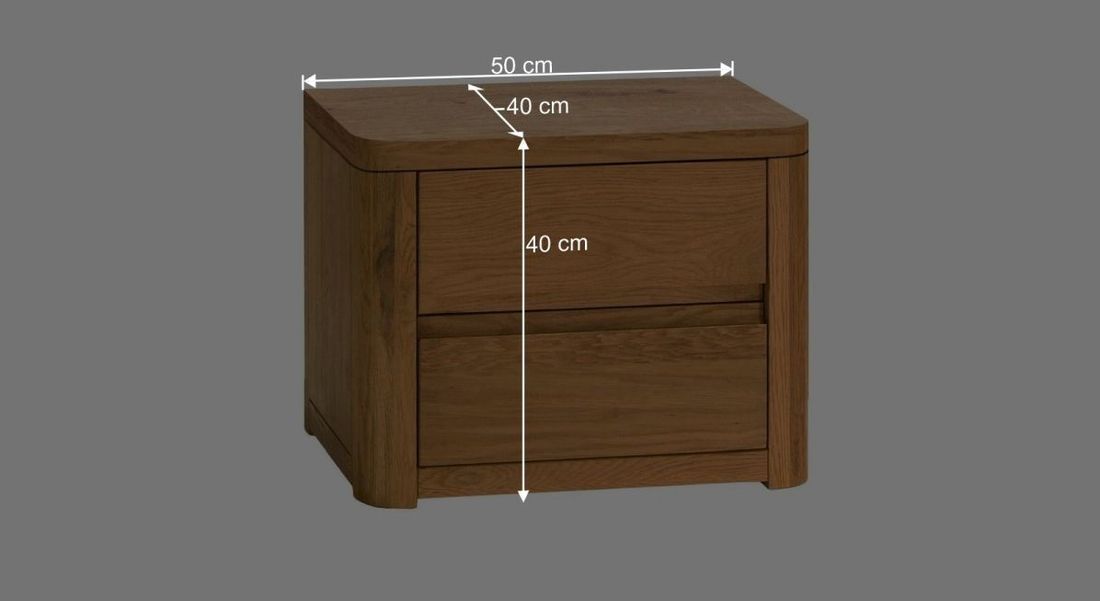 Nachttisch Barbados Eiche Massivholz H 40cm