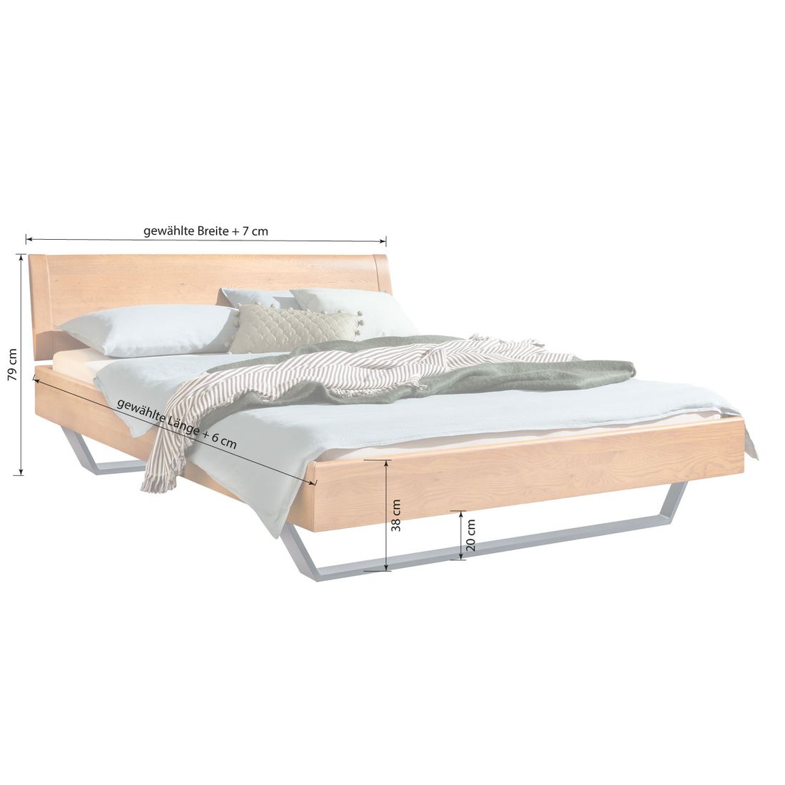 Bett Dunka Eiche Massivholz