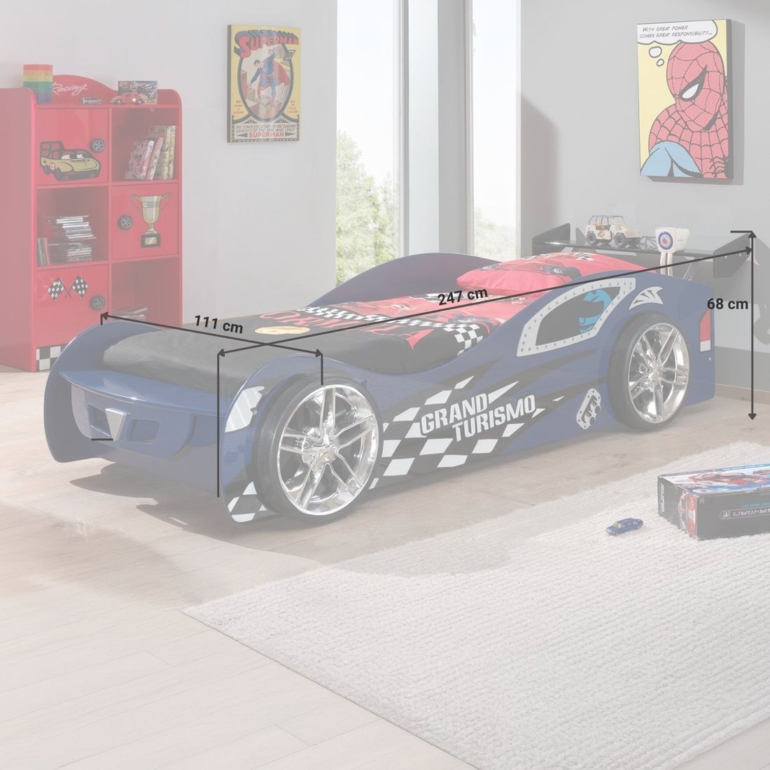 Autobett Hero blau mit Lattenrost