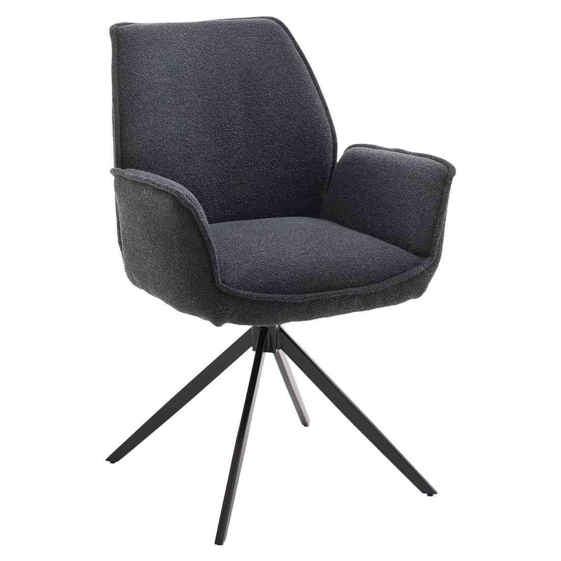 Musterring Essgruppe Tiama 7-tlg. Tisch 180x100cm Bouclé/Barock-Eiche