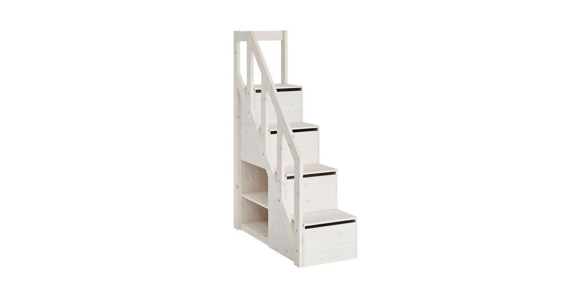 LIFETIME Familienbett Original Kiefer Massivholz mit Lattenrost undTreppenmodul