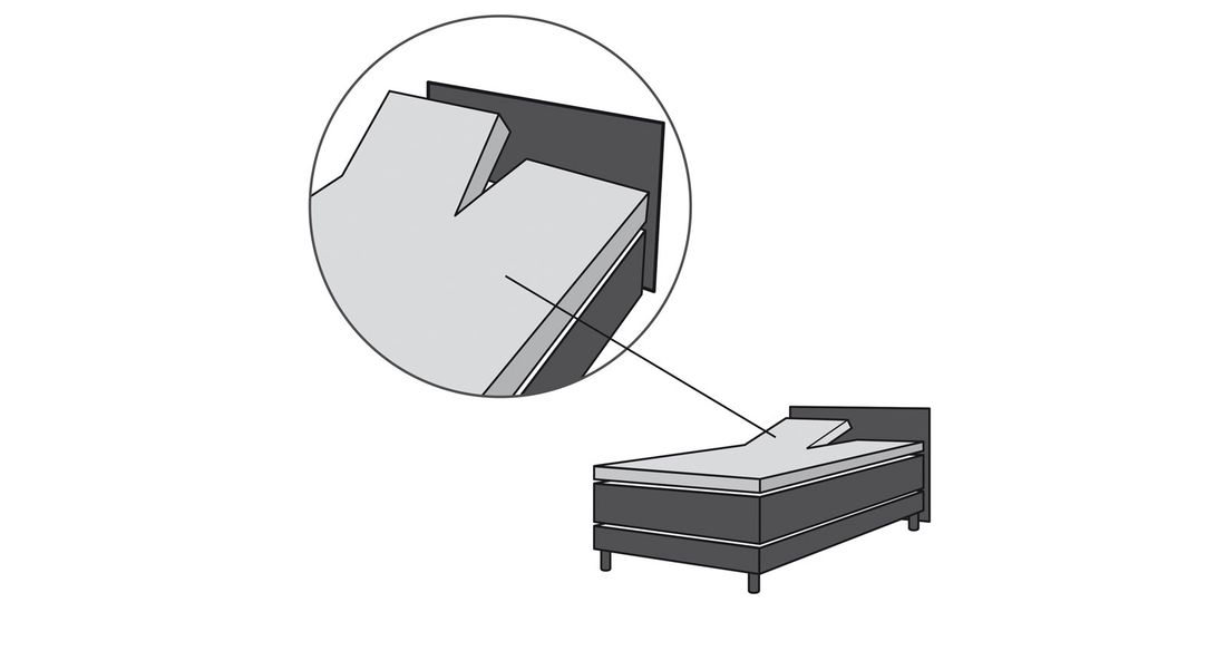 Boxspring-Spannbetttuch für Split-Topper (Kopfteileinschnitt)