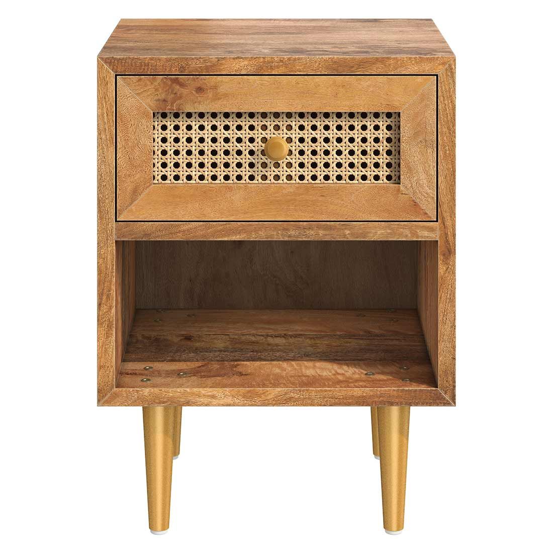 HOMELIV. Nachttisch Asmara Mango Massivholz H 55cm