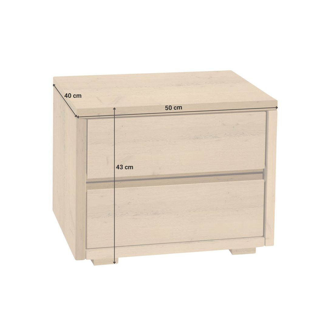 Nachttisch Willard Wildeiche Massivholz H 43cm