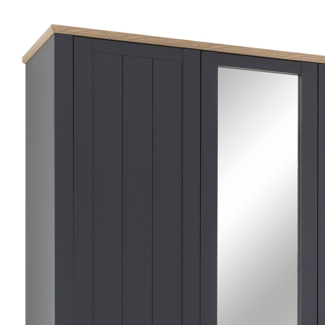 Drehtüren-Kleiderschrank Doriga mit Spiegel und Schubladen