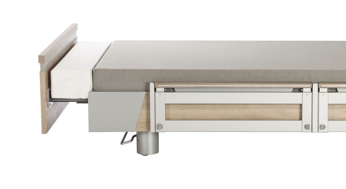 Komfortbett mit Pflegebett-Funktion Sylt Webstoff mit Tellerrost