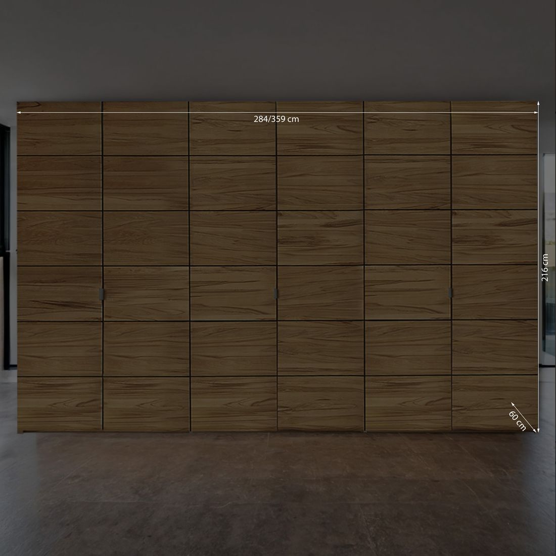 Drehtüren-Kleiderschrank Karan Kernbuche Massivholz H 216cm