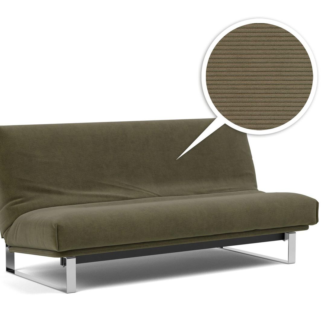 Schlafsofa Koshai Cord mit Lattenrost und Aufbewahrungstuch
