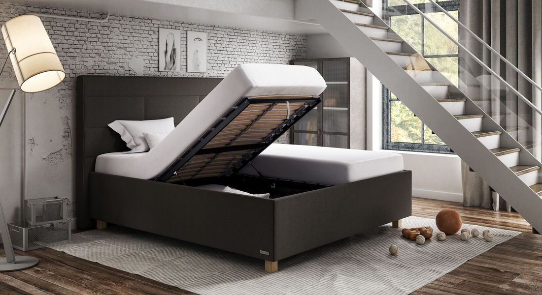 SCHLARAFFIA Polsterbett Verdi Komfort Microvelours/Webstoff mit Bettkasten und Lattenrost