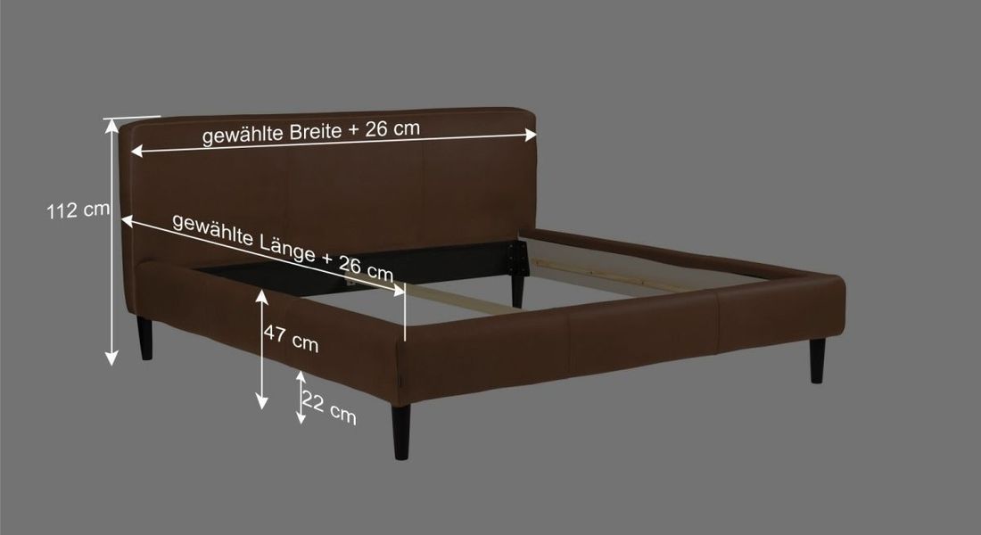 Polsterbett Elas Komfort Echtleder