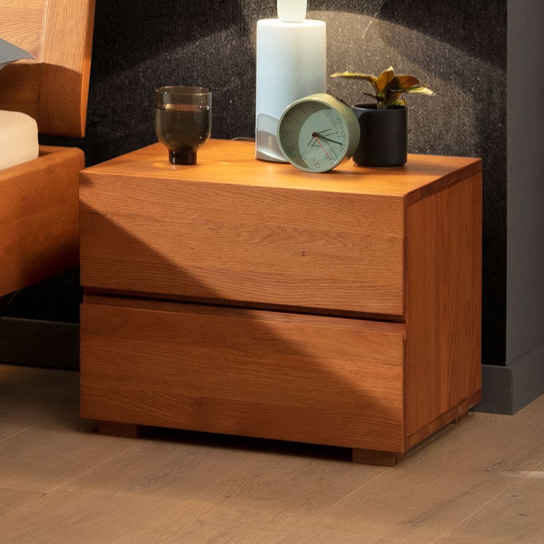 Nachttisch Dunka Eiche Massivholz H 35cm