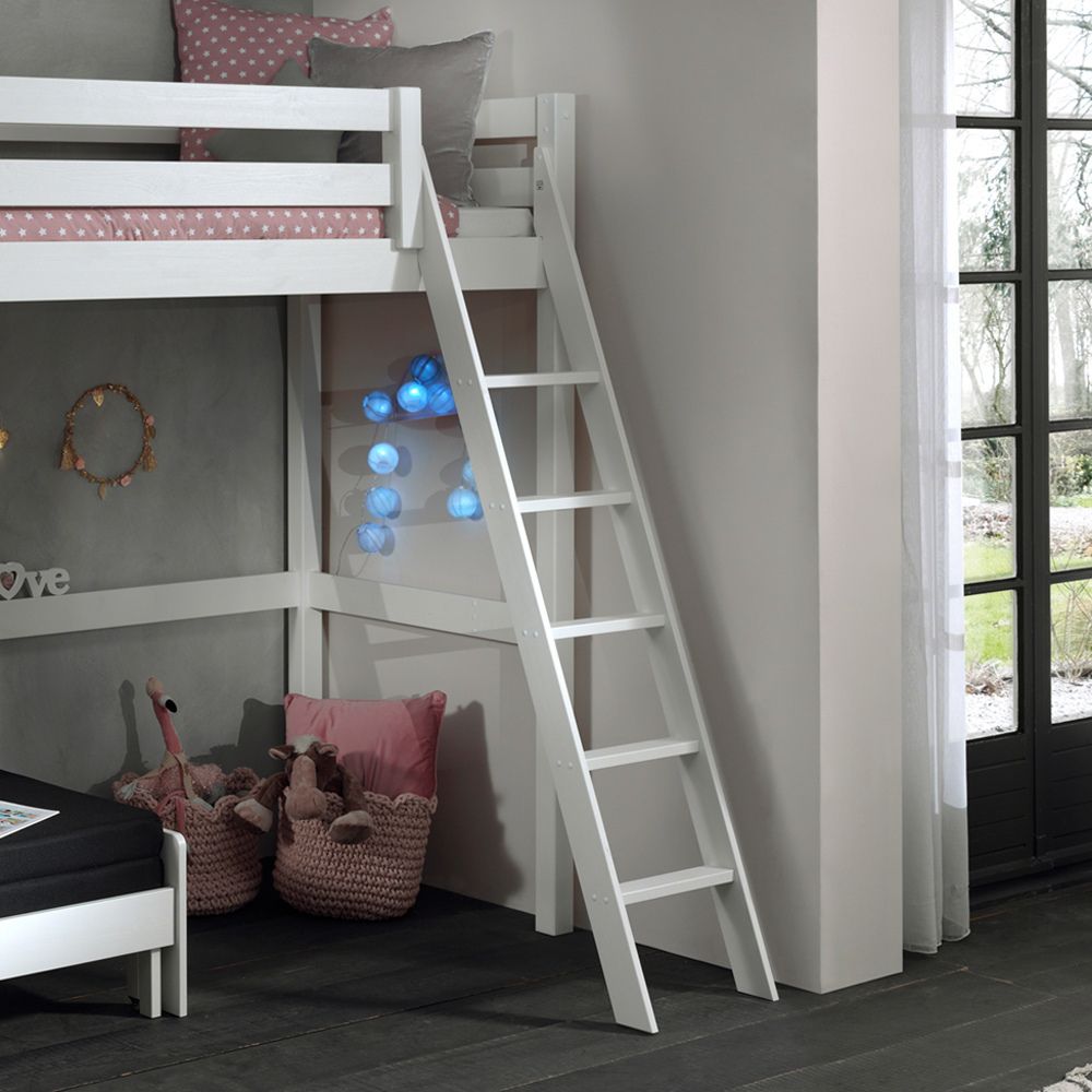 Maxi-Hochbett Kids Comfort Kiefer Massivholz mit Lattenrost und Sesselbett