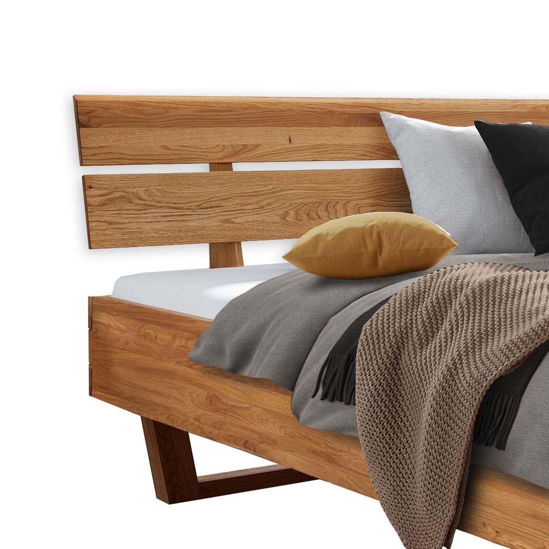 Bett Inula Komfort Wildeiche Massivholz