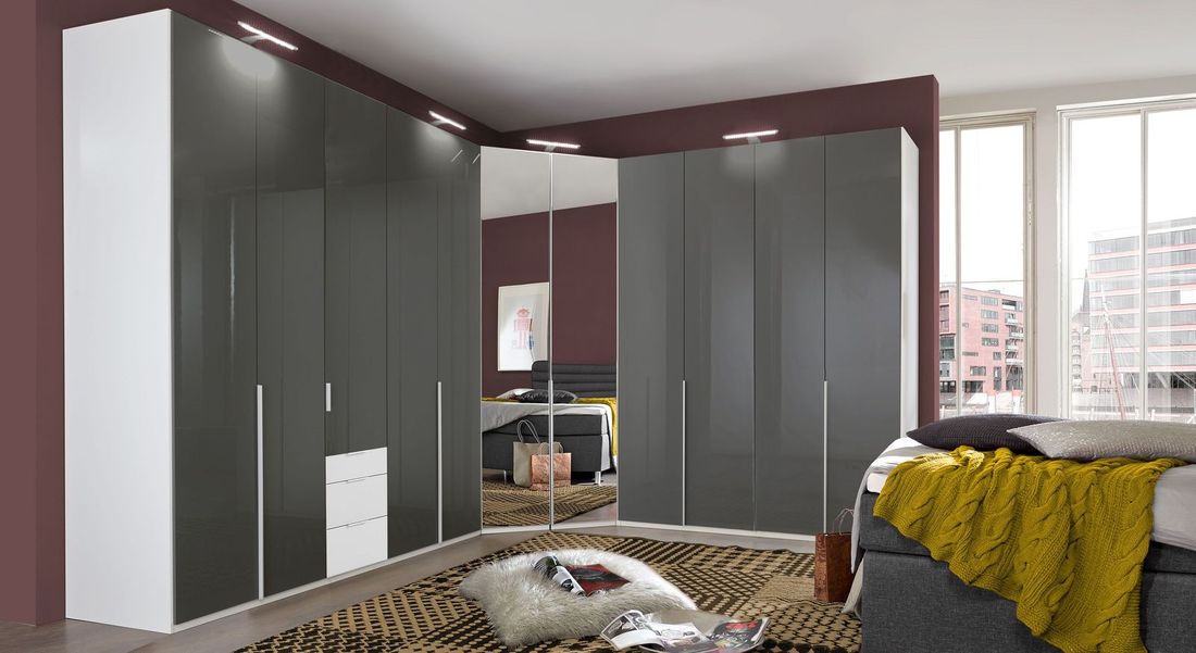 Eck-Kleiderschrank Bassiano