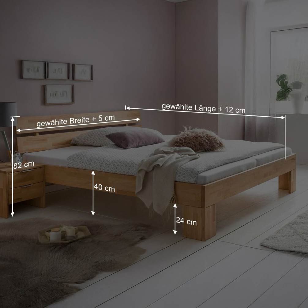 Bett Tonia Komfort Kernbuche Massivholz