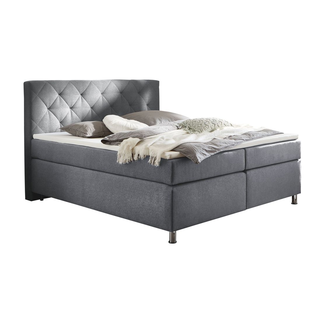 HOMELIV. Boxspringbett Cordelia Webstoff