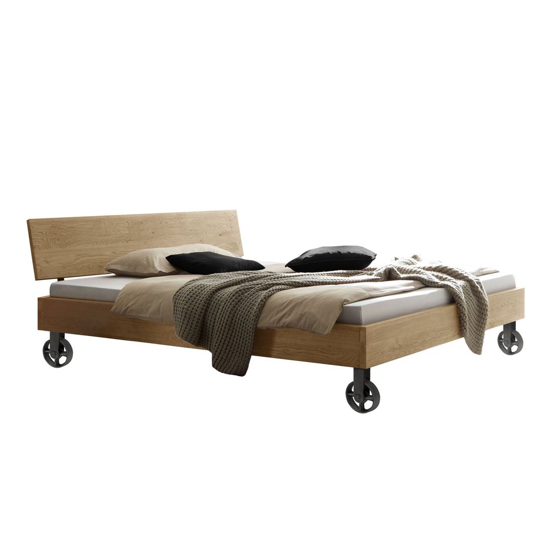 Bett Santo Wildeiche Massivholz