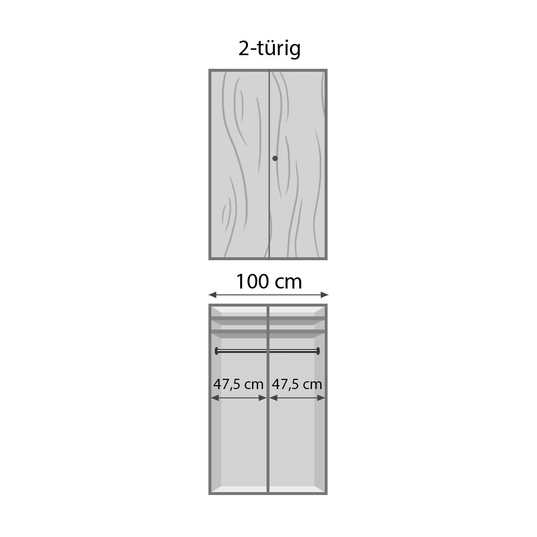 Drehtüren-Kleiderschrank Aliano