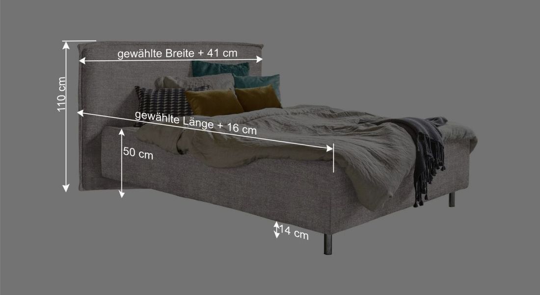 Polsterbett Bustan Komfort Velours