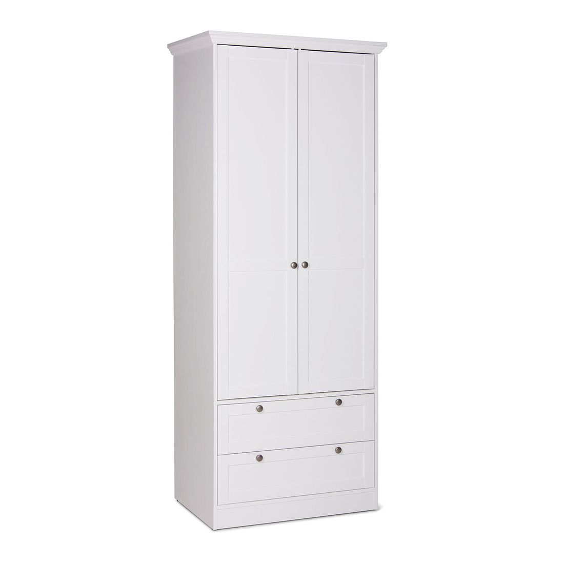 Drehtüren-Kleiderschrank Holmar 2-türig mit Schubladen 80x200cm
